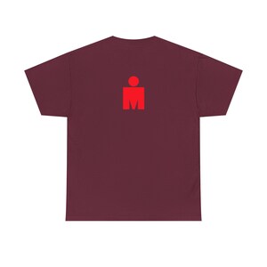 Red Ironman M Logo Tee | Minimalist Gym Sports Shirt image 5