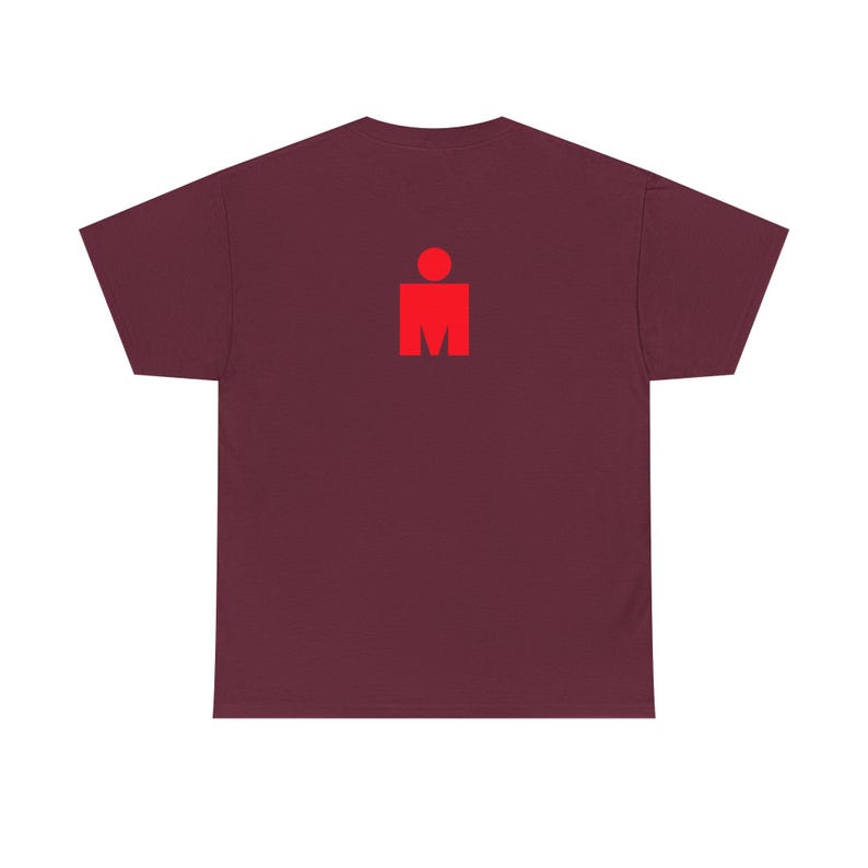 Red Ironman M Logo Tee | Minimalist Gym Sports Shirt image 5