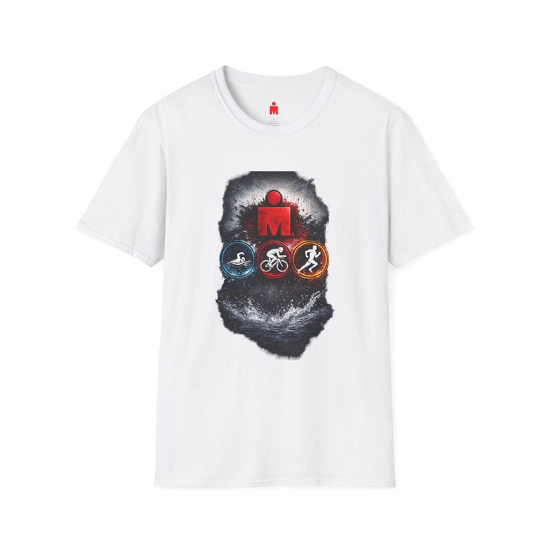 Ironman Triathlon Icons T-Shirt | Swim Bike Run Race Logo image 1