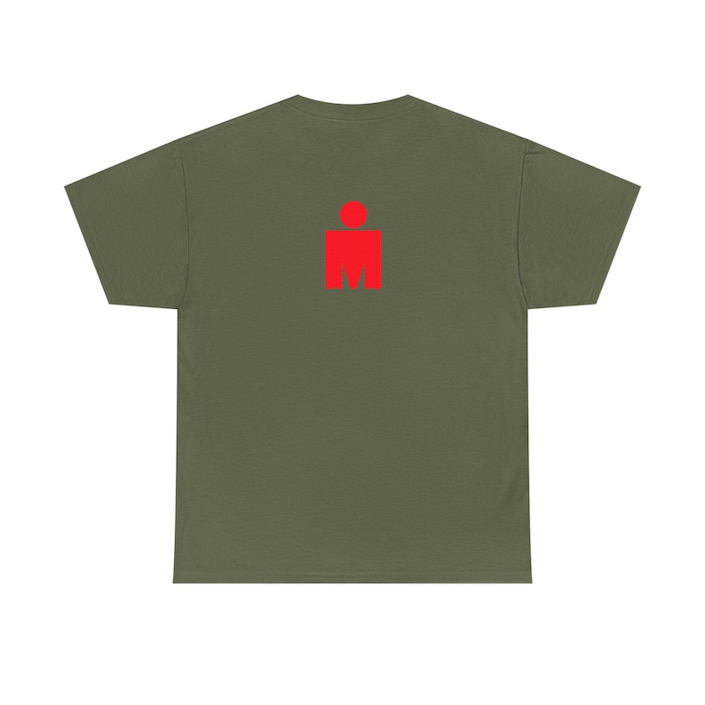 Red Ironman M Logo Tee | Minimalist Gym Sports Shirt image 7