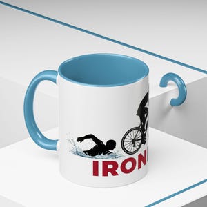 Ironman Triathlon Silhouette Accent Coffee Mug | 11oz 15oz image 17