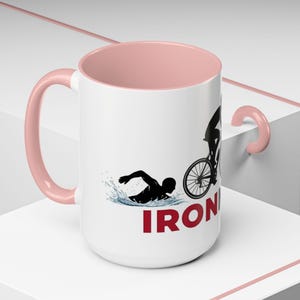Ironman Triathlon Silhouette Accent Coffee Mug | 11oz 15oz image 15