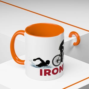 Ironman Triathlon Silhouette Accent Coffee Mug | 11oz 15oz image 19