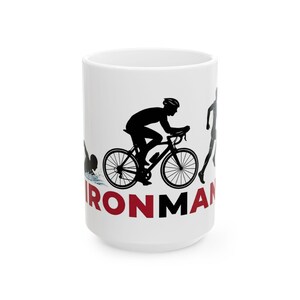 Cup Ironman Graphic Mug | Swim Bike Run Ceramic Coffee Cup image 2