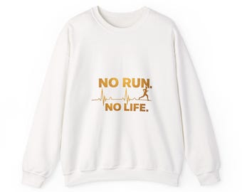 Ras du cou No Run No Life Heartbeat runner, Sweat-shirt de course à pied | Chemise de coureur