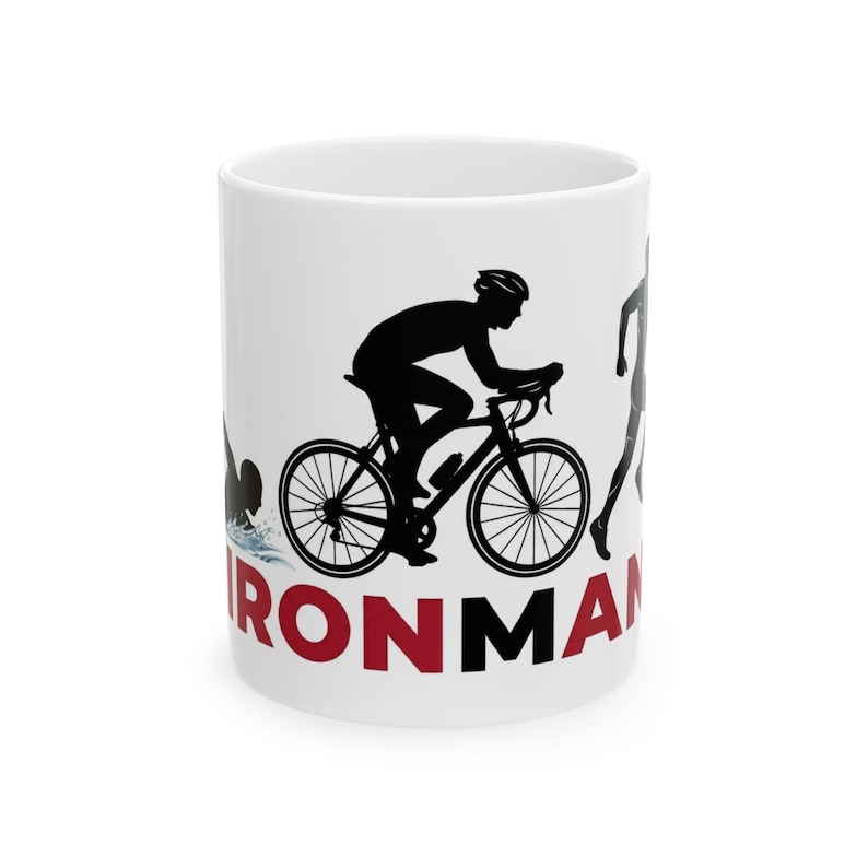 Cup Ironman Graphic Mug | Swim Bike Run Ceramic Coffee Cup image 1