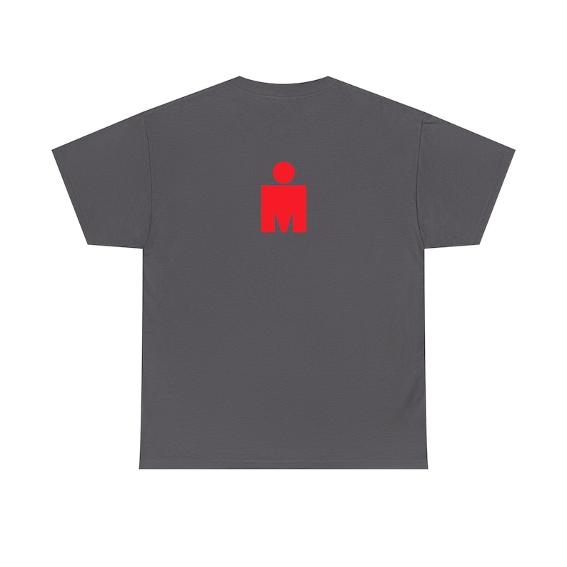 Red Ironman M Logo Tee | Minimalist Gym Sports Shirt image 10