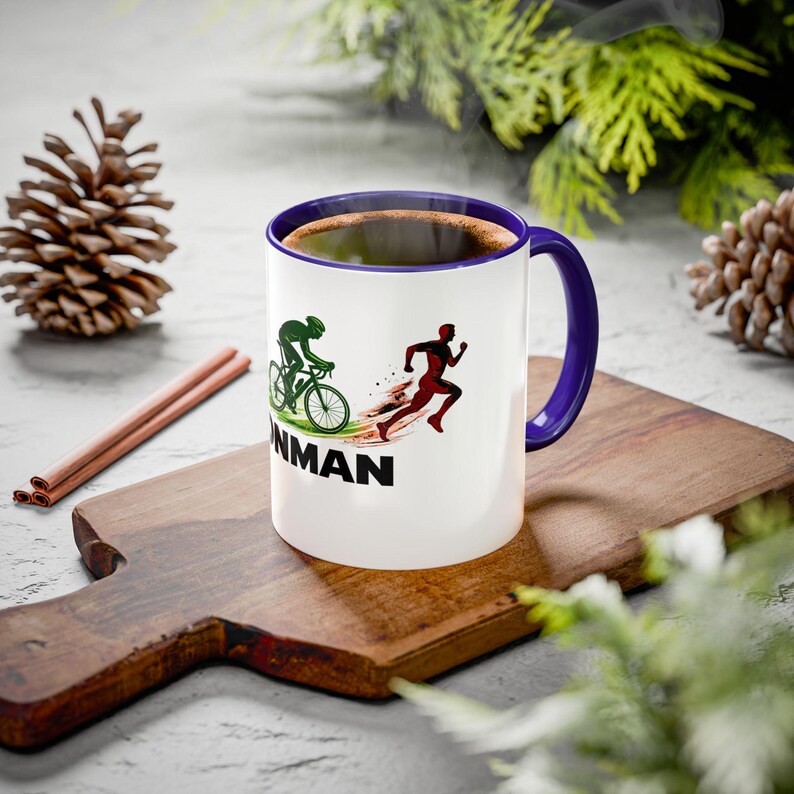 Taza de cerámica con diseño del triatlón Ironman imagen 5