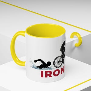 Ironman Triathlon Silhouette Accent Coffee Mug | 11oz 15oz image 20