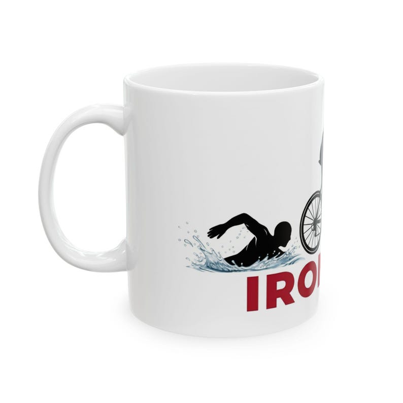 Cup Ironman Graphic Mug | Swim Bike Run Ceramic Coffee Cup image 3