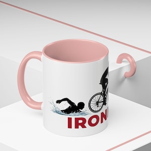 Ironman Triathlon Silhouette Accent Coffee Mug | 11oz 15oz image 11