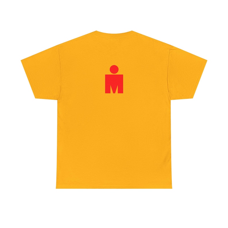 Red Ironman M Logo Tee | Minimalist Gym Sports Shirt image 4