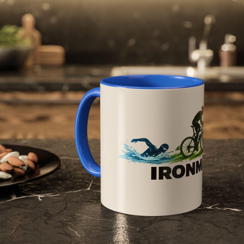 Taza de cerámica con diseño del triatlón Ironman imagen 12