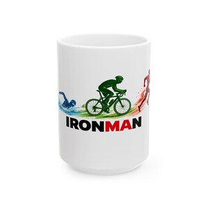 Triathlon Silhouette IRONMAN Mug | Ceramic Coffee Cup image 2