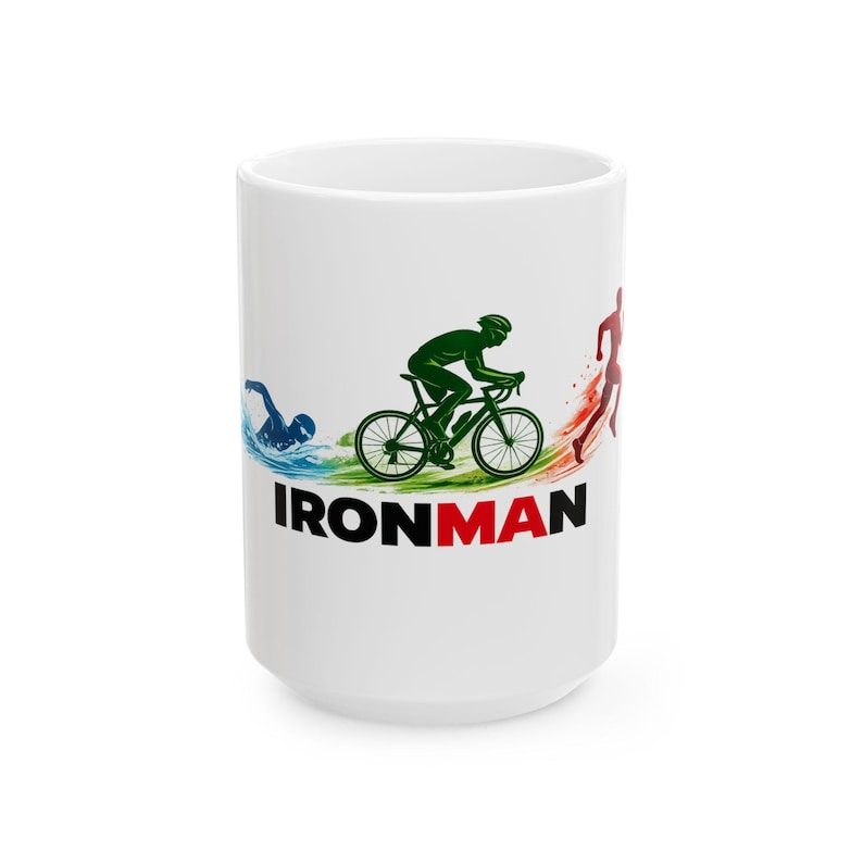 Triathlon Silhouette IRONMAN Mug | Ceramic Coffee Cup image 2
