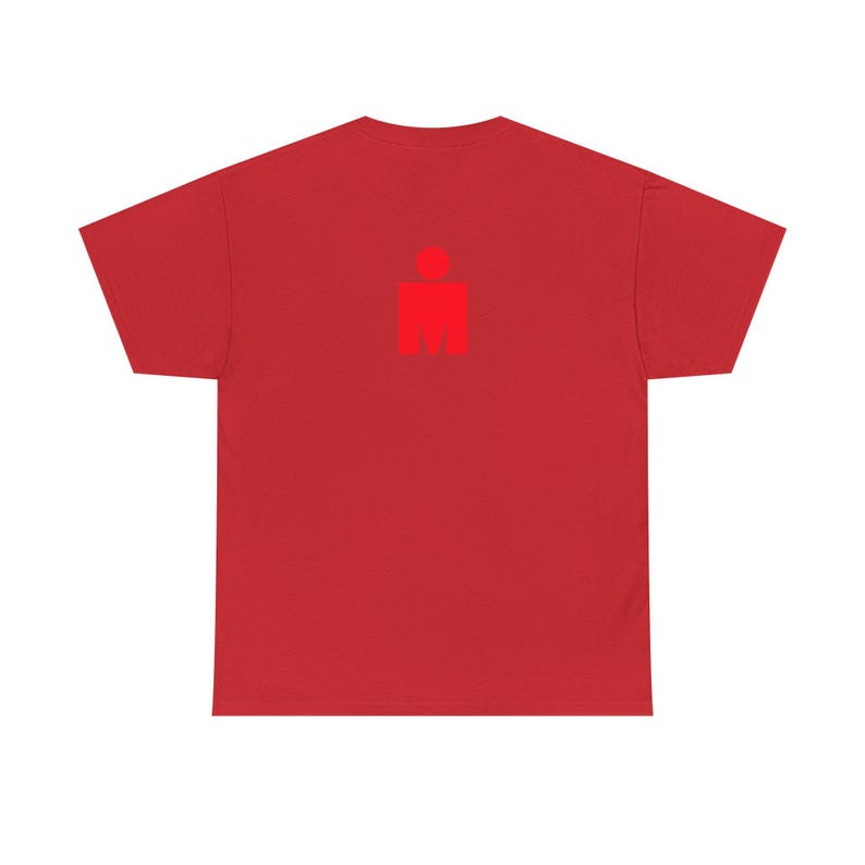 Red Ironman M Logo Tee | Minimalist Gym Sports Shirt image 14