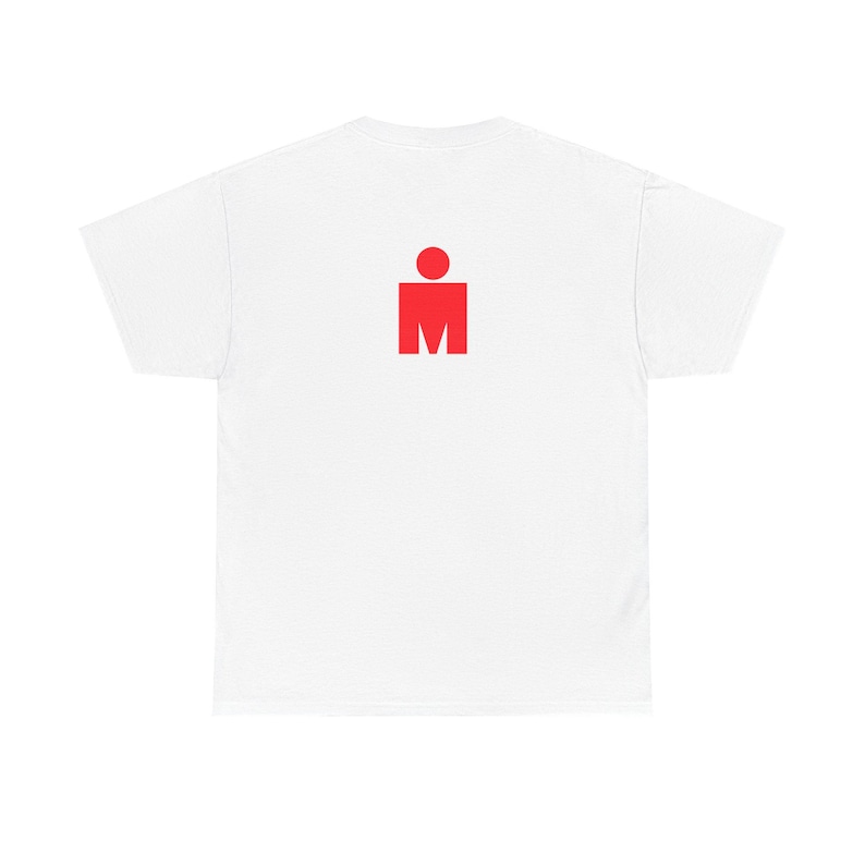 Red Ironman M Logo Tee | Minimalist Gym Sports Shirt image 1