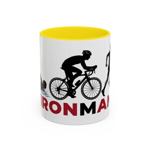 Ironman Triathlon Silhouette Accent Coffee Mug | 11oz 15oz image 7