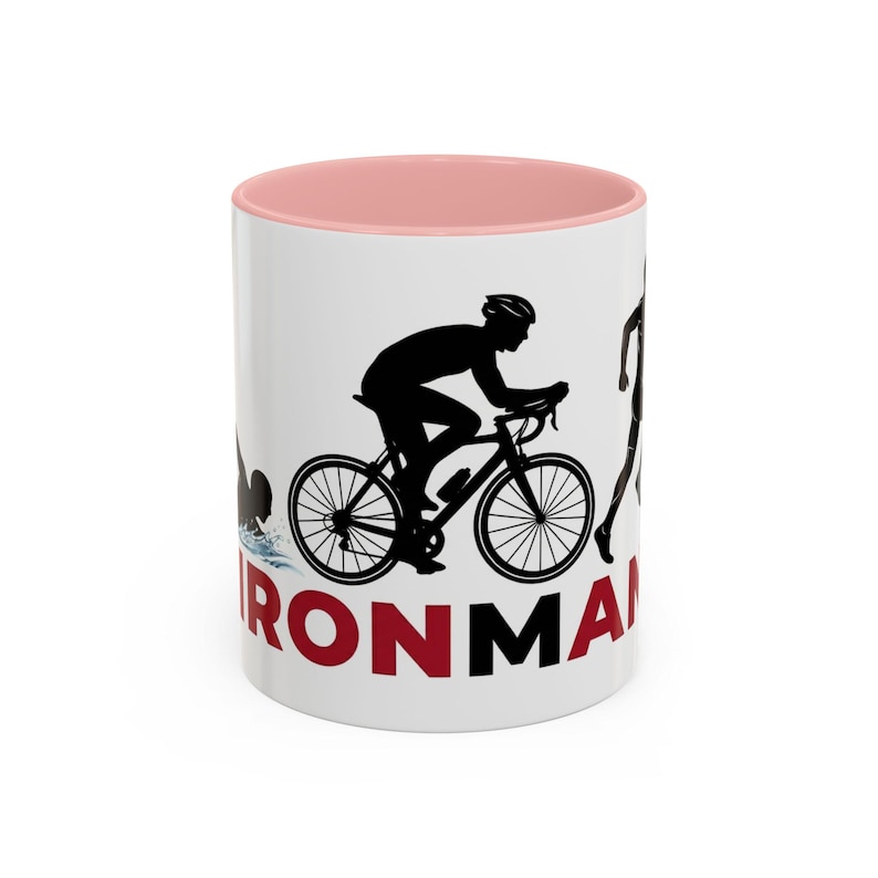 Ironman Triathlon Silhouette Accent Coffee Mug | 11oz 15oz image 3