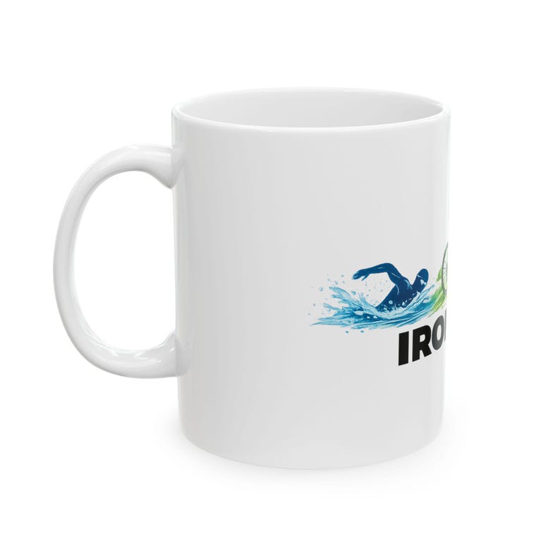 Triathlon Silhouette IRONMAN Mug | Ceramic Coffee Cup image 3