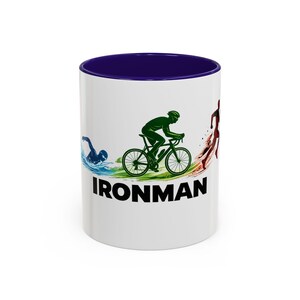 Taza de cerámica con diseño del triatlón Ironman imagen 1
