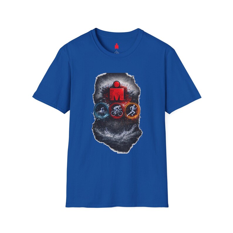 Ironman Triathlon Icons T-Shirt | Swim Bike Run Race Logo image 4