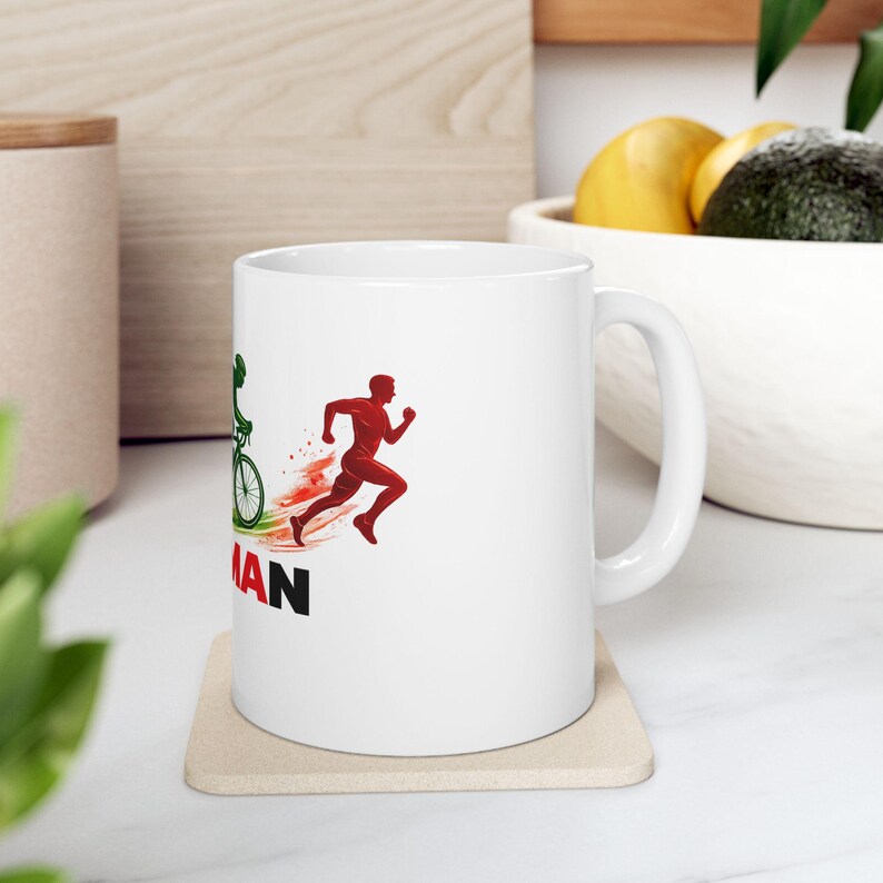 Triathlon Silhouette IRONMAN Mug | Ceramic Coffee Cup image 8