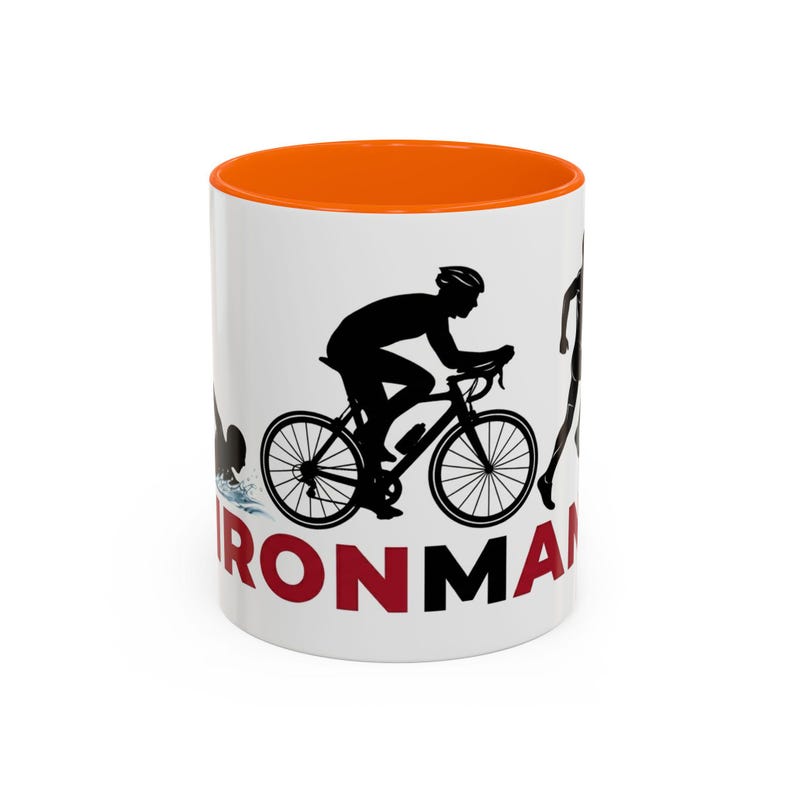 Ironman Triathlon Silhouette Accent Coffee Mug | 11oz 15oz image 8