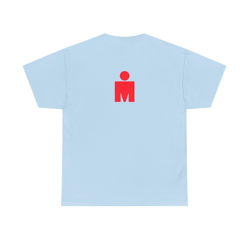 Red Ironman M Logo Tee | Minimalist Gym Sports Shirt image 9