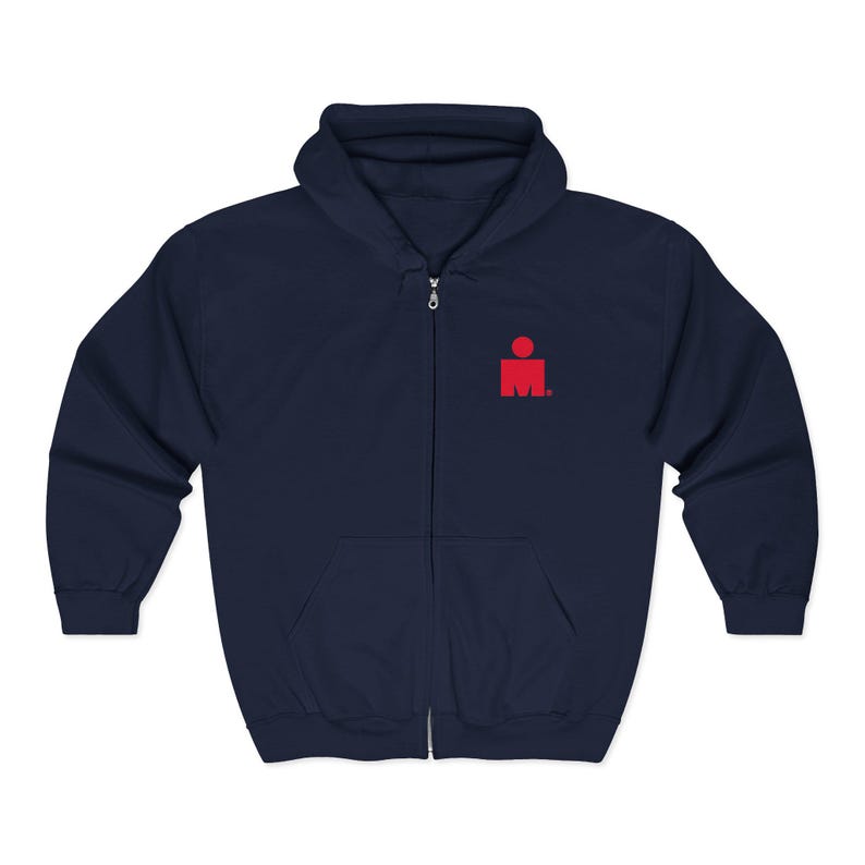 Sudadera con capucha/cremallera con logo de Ironman Triathlon, diseño para natación, ciclismo y carrera. imagen 7