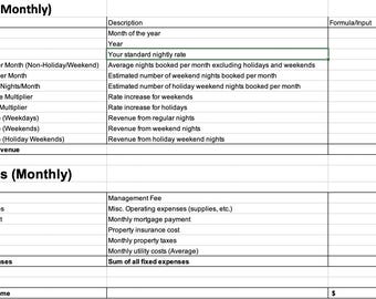 Airbnb Rental Income & Expense Template