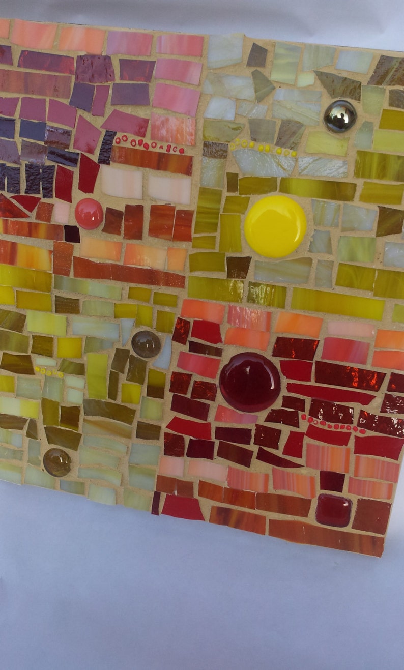 Mosaic Glass Picture Wall Kitchen Home Decor Stained Glass Etsy