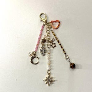 Pink Celestial Keychain, Purse Charm, Bag Accessory
