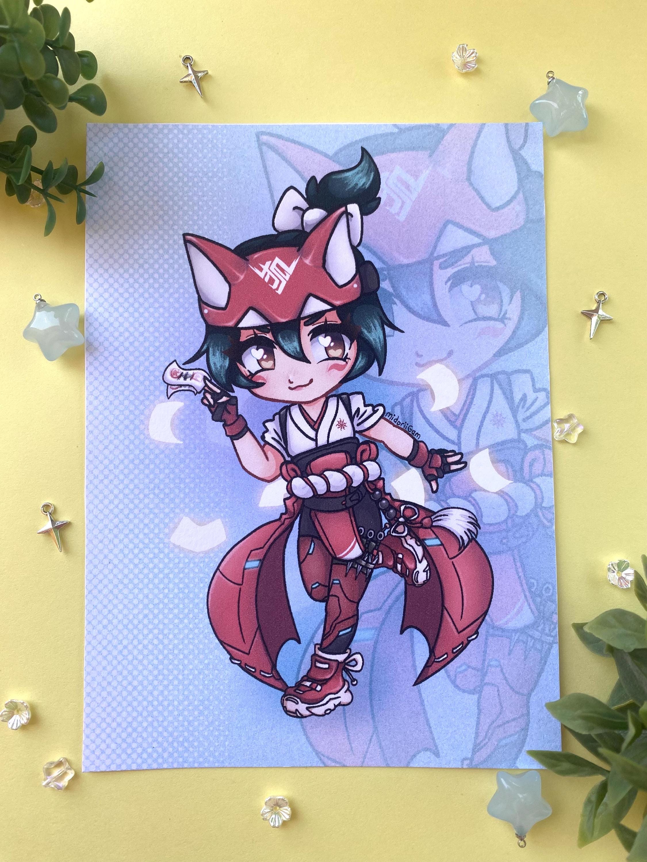 Kiriko Overwatch Print - Hand Drawn