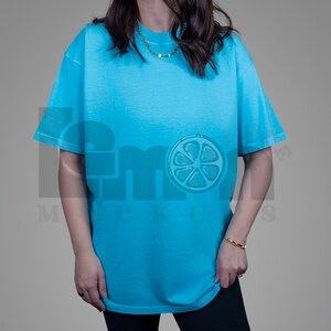Comfort Colors Mockup Lagoon Blue, CC1717 Mockup Lagoon Blue, Simple Comfort Colors Mockup, CC1717 POD Mockup, Blue Comfort Colors Mockup