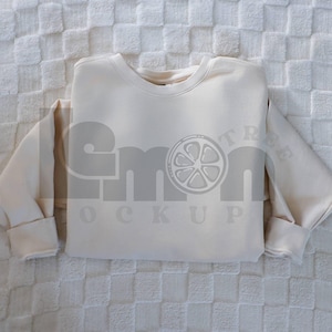 Comfort Colors 1466 Mockup Ivory, 1466 Ivory Flatlay Mockup, Lightweight Comfort Colors Sweatshirt Mockup, Comfort Colors Sweatshirt Mockup