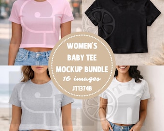 Frauen Baby T-Shirt Mockup Bundle, JT1374B Shirt Mockups, Baby T-Shirt Mockup (Instant Download)