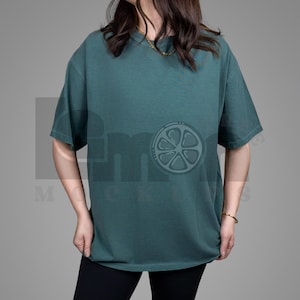 Blue Spruce Comfort Colors 1717 Mockup, CC1717 Mockup Blue Spruce, Oversized Comfort Colors Mockup, Blue Spruce Comfort Colors POD Mockup