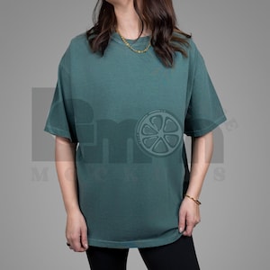 CC1717 Mockup Blue Spruce, Blue Spruce Comfort Colors 1717 Mockup, Oversized Comfort Colors Mockup, Blue Spruce Comfort Colors POD Mockup