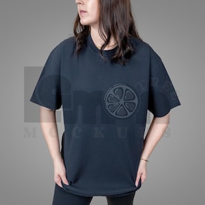 Comfort Colors 1717 Mockup, Schwarz CC1717 Mockup, Übergroßes Comfort Colors Mockup, Studio Mockup, Schwarz Comfort Colors 1717 Mockup