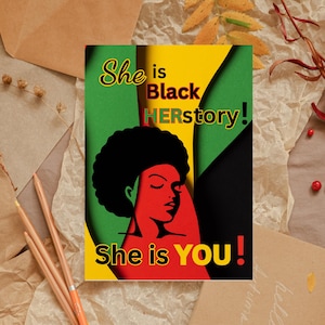 Regalos para mujeres del Mes de la Historia Afroamericana Colección HERstory / Tarjeta de empoderamiento / Ánimo para mujeres afroamericanas / Regalo alentador / Tarjetas únicas