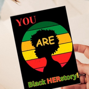 Zwarte HERstory-collectie | Empowermentkaart | Aanmoediging voor zwarte vrouwen | Opbeurend cadeau | Unieke kaarten van Black History Month vieren