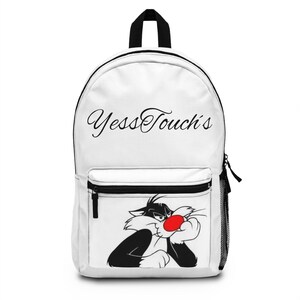 Stylish Cartoon Cat Backpack, Trendy School Bag, Personalized Gift, Cute Travel Pack, Cartoon Character Accessory