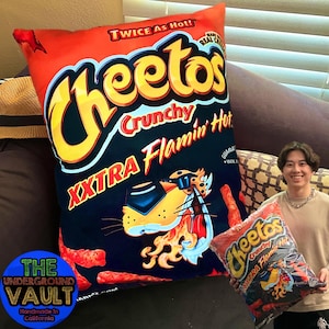 Premium Quality Flamin Xxtra Hot Cheetos  24x18 Inch Pillow CANDY Cereal Chips LAYS Decorative Pillow 2FT TALL!