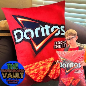 Premium Quality Doritos Nacho Cheese Flamin Hot Flamin Hot 24x18 Inch Pillow CANDY Cereal Chips LAYS Decorative Pillow 2FT TALL Cheetos Taki