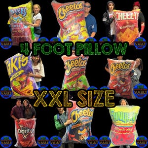 4 Foot XXL Premium Quality Pillow Chips Lays Doritos Cheezit Limon Hot Cheetos Xxtra Hot Fries Funyuns Decorative Pillow Huge Size