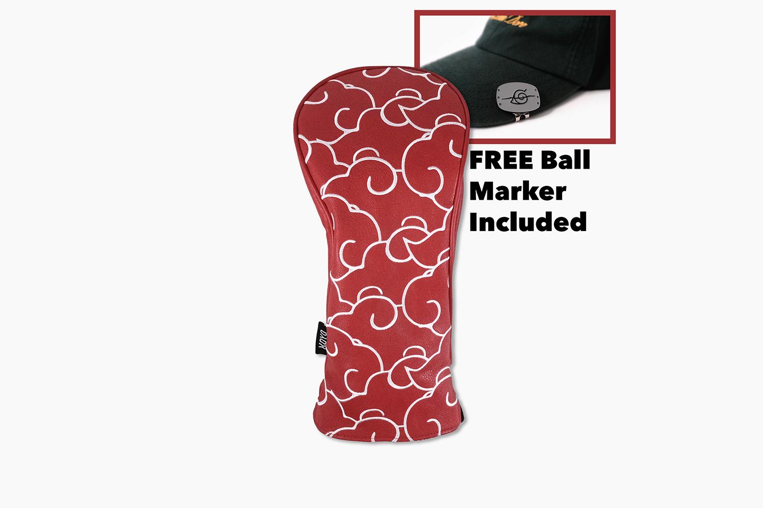 Red Cloud Subtle Anime Inspired Golf Driver Headcover (FREE Ball Marker included)