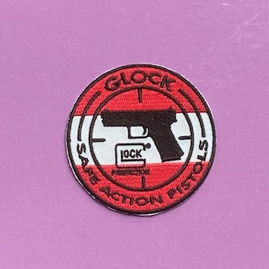 Glock safe action pistol gun military firearms badge iron sew on patch