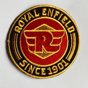 Royal Enfield-motorfiets sinds 1901 biker badge opstrijkbare patch