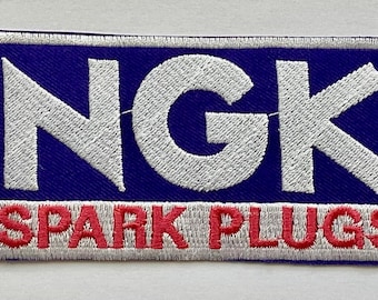 NGK spark plugs plug motor racing sports car badge iron sew on patch